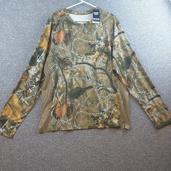 BASSDASH Hunting Fishing Camo Performance Long Sleeve Shirt‎ XL Medium UPF-50+ - Picture 1 of 14